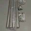 Heavy Duty Curtain Rods for Windows 28 to 48 Inches, 1 Inch Silver Curtain Rods for Bedroom, Living Room, Patio, Kitchen, Adjustable Curtain Rods with Classic Finials, Silver Finishing