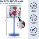 Marvel Spidey and His Amazing Friends Table Lamp,Kids Stick Lamp with Pull Chain by Idea Nuova,Fun Bedroom or Nightstand Lighting,Official Spidey Decor