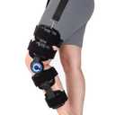 Hinged Knee Brace ROM Post Op,Adjustable With Leg Stabilizers Locking, ACL, PCL, MCL Meniscus Tear & Arthritis Support Knee Immobilizer Brace,Orthopedic Rehab One Size (Blue)