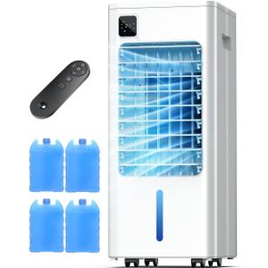 Portable Air Conditioners, 3-IN-1 Evaporative Air Cooler, 5 Modes & 3 Speeds, 100Auto Swing, 20FT Remote, 8L Double Tanks, 12H Timer, No Hose Needed, Windowless Air Conditioner for Bedroom