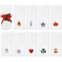HunnmingRe 10 Pcs Seasonal Kitchen Towels 100% Cotton Holiday Decorative Hand Towels Set 12 x 28 Inches Christmas Thanksgiving Quick Drying Dish Cloth for Kitchen Bathroom Home Drying and Cleaning