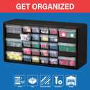 Akro-Mils 26-Drawer Plastic Drawer Storage Cabinet for Garage Organization, Bead Organizer, Building Bricks Storage, Teacher Toolbox, Makeup Organizer, 20" W x 6" D x 10" H, 10126 Black