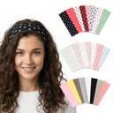 JATEBI 24pcs Headbands for Women Stretchy Wide Hairbands Workout Hair Accessories for Birthday Valentines