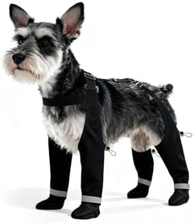 BillionChains Dog Boots with Adjustable Suspender, Anti-Slip Dog Shoes, Waterproof Paw Protector for Rainy, Snowy, Hot Pavement, Small