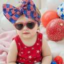 4th of July Baby Girl Bows,Large Double Bows Headband with Star Handmade Stretchy Hairbands for Newborn/Infant bows,or 1-3 Year Kids