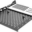 Tecmojo 1U Rack Shelf,19 inch Rack Shelf 14 inch Depth,Rack Mount Shelf with Anti-Slip Stops,Server Rack Shelf and Network Shelf for 19 in Equipments, 110lbs Capacity of Vented 1U Shelf,Black,No Lip