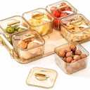 WUWEOT Nut and Candy Serving Tray, Divided Snack Serving Bowls, Plastic Compartment Appetizer Food Display Dish Platter with Lid Tray and Handle for Fruit Dessert Nuts Snacks Candy Chip Dip