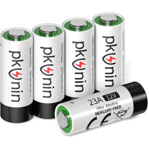 PKUNIN 23A 12 Volt Battery Alkaline A23 Battery for Ceiling Fan Remotes Garage Door Openers Batteries 5 Packs