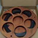 SHILFID Rotating Coffee Syrup Organizer Rack,Syrup Bottle Stand Holder for Coffee Syrup Station,7 Bottles Storage Display Turntable Tray&Lazy Susan for Syrup,Liquor Wine in Kitchen Countertop (Brown)