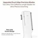 Upgraded Eyebrow Trimmer, Precision Electric Razor for Women Men, Battery Operated Painless Facial Hair Remover with Adjustable Comb & Washable Blade (Face, Upper Lip, Chin, Neck)