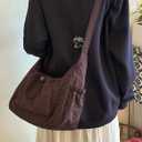 Plaid Crossbody Bags, Slouchy Hobo Crossbody Bag, Cute Messenger Bag, Nylon Crescent Crossbody Purse, Trendy Everyday Purse