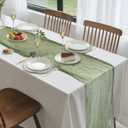 MAONAME 2 Pack Sage Green Cheesecloth Table Runner Fall Thanksgiving Boho Farmhouse Rustic Gauze 10FT 120 inch Cheese Cloth Runner for Wedding Party Home Party Decor Holiday Baby Shower Birthday