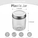 19 x novelinks 8 oz Clear Plastic Jars with Airtight Lids, 32 Pack Plastic Mason Jars with Lids 8oz, Refillable Storage Slime Containers & Small Spice Jar for Kitchen Organization (32 Pack,Silver)