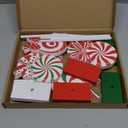 gisgfim 6Pcs Christmas Table Decorations Wood Candy Set Red Green White Wooden Sign Centerpiece Xmas Candy Tabletop Decor Gifts Christmas Tiered Tray Decor for Winter Holiday Party Home Tables