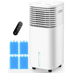 Windowless Air Conditioner, Swamp Cooler with 4 Modes & 3 Speeds, 15H Timer for Smart Auto-off, 2-Gal Tank for 20H Cooling, Remote, 120° Oscillating Portable Air Conditioners No Hose Needed