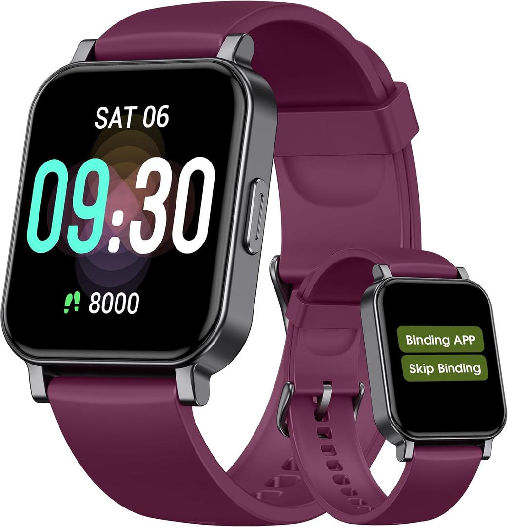 Pedometer Watch Senior Friendly No App/Phone Required, Waterproof Fitness Tracker Watch with Step Counter Calories/Sleep Tracker for Walking Running for Men Women (Purple)