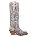 Dingo Womens Faded Love Embroidered Round Toe Casual Boots Knee High Mid Heel 2-3" - Grey - Size 7.5 M