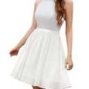 Dressystar Women's Sparkly Sequin Short Homecoming Dress White XL