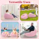Realspring Inflatable Bean Bag Chairs Outdoor Blow up Camping Chairs Inflatable Lazy Sofa Folding Portable Bean Bag Loungers Couch for Movie Night(Light Pink,6 Pcs)