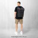 Rolltop Backpack Water Resistant for Adults 15 inch Laptop Backpacks Heavy Duty Commuter Mens Backpack for Work College Travel Black