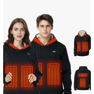 Heated Hoodie for Men Women with Battery Pack 7.4V 16000mAh, Hooded Heated Sweatshirts with 6 Heating Zones