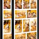 13x21 Collage Frame with 10 Openings 4X6 Pictures, Multiple Picture Frame with Mat, Wall or Tabletop Decor, Black Wood Grain,2 Pack