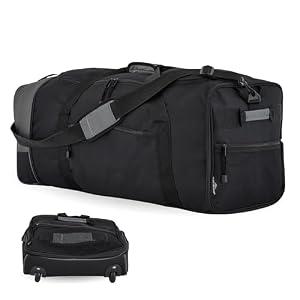 Travelers Club 32" Expandable Rolling Travel Duffel Bag, Black