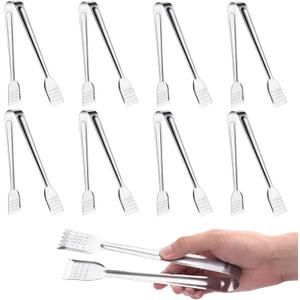 8 Pack 7 Inch Serving Tongs, Kitchen Tongs, Buffet Tongs, Stainless Steel Food Tong Serving Tong