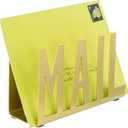 MyGift Mail Holder Organizer Countertop Modern Golden Metal with Cutout MAIL Lettering Design, Office Desktop Envelope and Document Storage Rack