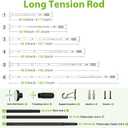 2Pack Black Extra Long Tension Rod 41-165inch Heavy Duty Tension Curtain Rods no Drilling Outdoor Curtain Rod for Patio,Windows,Diameter 1.26inch