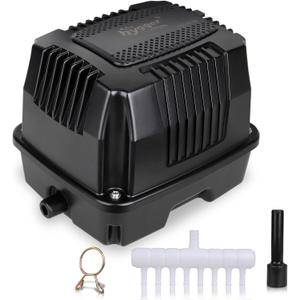 hygger Pond Aerator Pond Air Pump Linear Powerful Quiet Commercial Tank Air Pump for Koi Pond Aeration Waste Treatment Septic Fish Farm Hydroponic Aquariums Seafood Restaurant (800GPH(25Watt))