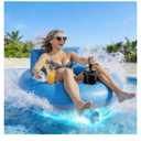 Motorized Pool Float for Adults, Rechargeable Motorized Floats with Cup Holder, Adult Heavy Duty Motorized Tubes Floating with Backrest for Pool Party, Lake & Summer Water