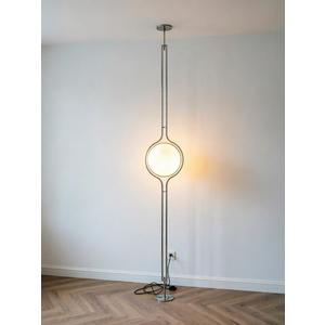Premium Stainless Steel Floor to Ceiling Lamp, Minimalist Modern Design, Tool-Free No Drill No Screw Installation, 3 Color Light Mode, Adjustable Height 98"-110" Tall Standing Lamp for Home Decoration