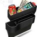 2Pcs Car Storage Box Plastic Seat Gap Organizer with Cup Holder for Vehicle Interior Durable Car Seat Gap Filler for Phone Keys and Drinks Fits Cars