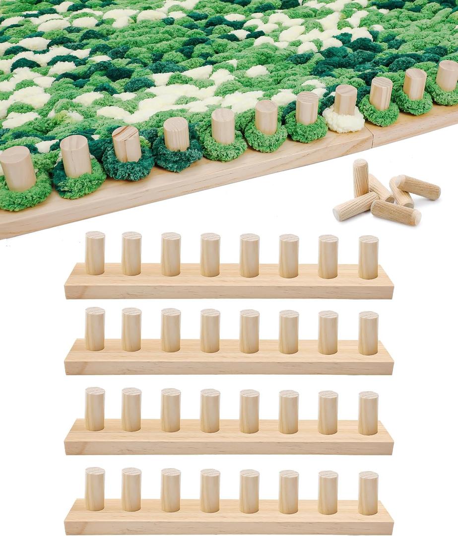 Zlshmoee 72" Chunky Knitting Loom for Blanket Making Beech Wood Frame, Portable DIY Hand Knitting Kit for Beginners, Reusable Blanket Loom for Bulky Yarn Crafts & Gifts, 72in