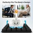 Sodurue Travel Cushion Airplane Seat,Airplane Cushion for Long Flight,Press-Type Inflatable Wheelchair Seat Cushion,42 Airbags for Car,Office,Stadium,Ergonomic Comfort Support Pressure Relief-Black