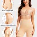 Tummy Control Shapewear Boyshorts, Seamless High Waisted Thigh Slimmer with Anti-Slip Silicone (M)