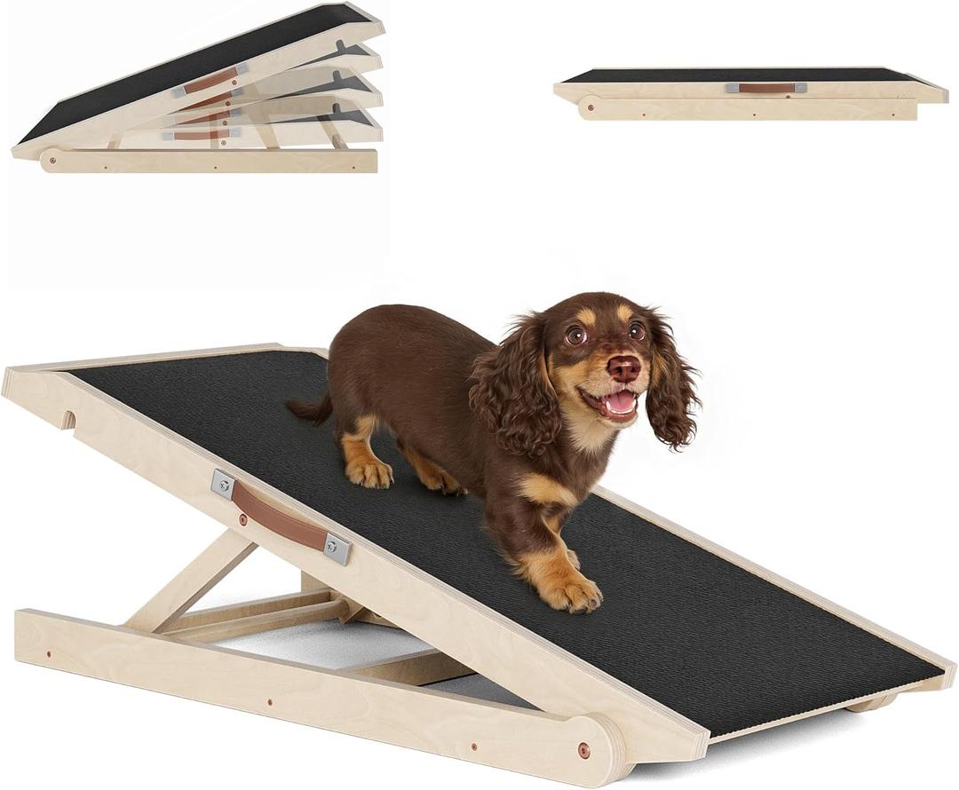 Dog Ramp for Couch Low Incline, Small Dog Ramp for Bed with Adjustable Slope, Non-Slip Rubber Walking Surface, Pet Ramps for Small Dogs Dachshund Corgi - 40 Inch