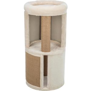 TRIXIE Giorgia 32-in Cat Tower, Combo Plush & Sisal Covered Surfaces, Scratching Posts, Indoor Cat Condo with Padded Bed
