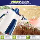 Handheld Steam Cleaner, 230F Pressurized Steamer with No Water Spitting & Continuous Steam, 350ML Chemical-Free Deep Cleaning for Grease & Grime, 12 Accessories for Grout, Bathroom, Kitchen & Car