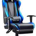 GTPLAYER Gaming Chair with Footrest, Ergonomic Computer Game Desk Chair, Reclining Gamer Chair Seat Height Adjustment, Swivel Rocker with Headrest and Lumbar (Blue), 22 inches x 22 inches x 47 inches