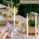 20 Pack Flameless Taper Candles with 2 Remote, Flickering LED Taper Candles Battery Operated Realistic Ivory Faux Wax Candlesticks Light for Wedding Thanksgiving Christmas Party Valentines Decorations