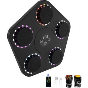 Music Boxing Machine, an Assembled Wall Mounted Intelligent Bluetooth Music Boxing Trainer with Boxing Gloves, Suitable for Home Electronic Boxing Target Training Boxing Equipment. (big)