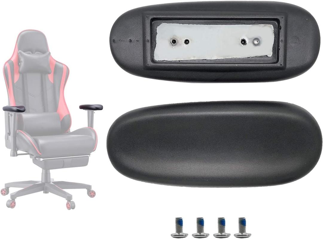 Universal Office Chair Arm Rest Replacement Pads -Ergonomic Arm Pads with 4" Mounting Hole Distance, Soft PU Surface & Durable Steel Inserts  Fits Most Office & Gaming Chairs (Set of 2)