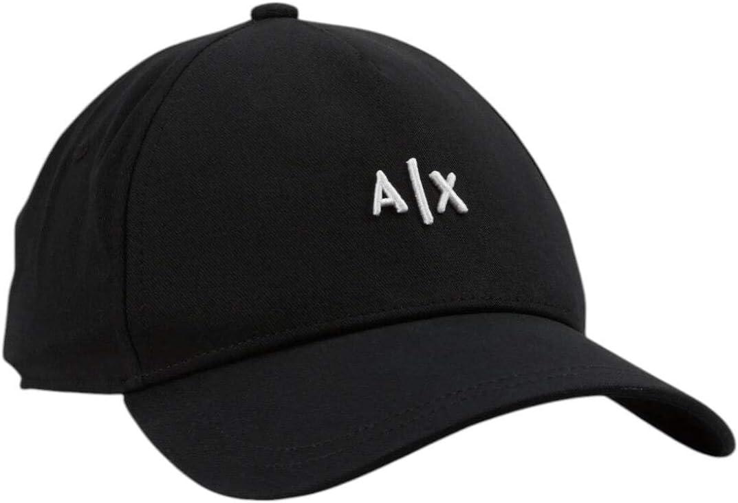 Armani Exchange Men's Small Contrast Logo Baseball Hat (Black/White)