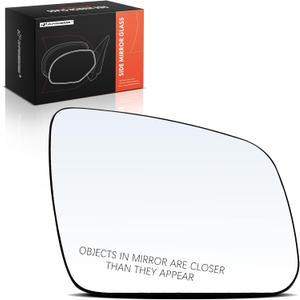 A-Premium Right Passenger Side Heated Mirror Glass with Backing Plate - Compatible with 2008-2012 Mercedes-Benz C250, C230, C300, C350, C63 AMG - without Auto Dimming Cable