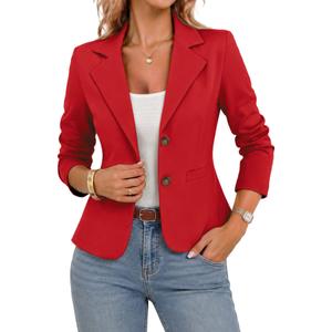 ELLEVEN Stretch Knit Blazers for Women Business Casual
Lightweight Slim Fit Open Front Jackets, Long Sleeve Business Casual Outfits for Women, Work Office Suit with Pockets XS