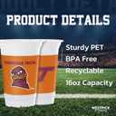 Westrick Virginia Tech Hokies 16oz Plastic Cups, 16 Pack – Officially Licensed Virginia Tech Disposable Party Cups with Logo – Tailgating, Game Day, Graduation Parties & Fan Celebrations