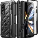 SUPCASE for Galaxy Z Fold 4 Case with S Pen Holder (Unicorn Beetle Pro), [Built-in Screen Protector & Stand] [Military-Grade Protection] Heavy Duty Protective Phone Case for Samsung Fold 4, Black