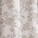 WOUVMA Extra Long Beige Shower Curtain Floral Cotton Linen Cottagecore Shower Curtain for Bathroom 84" L x 72" W